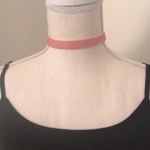 Pink velvet choker.